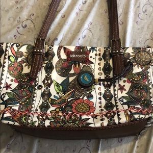 Sakroots Brown Floral Owls Purse